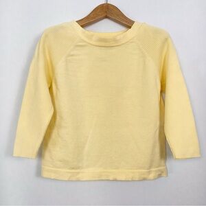 Women’s Relaxed Fit Scandi Girl Yellow Cotton Scoop Neck Sweater Size Large